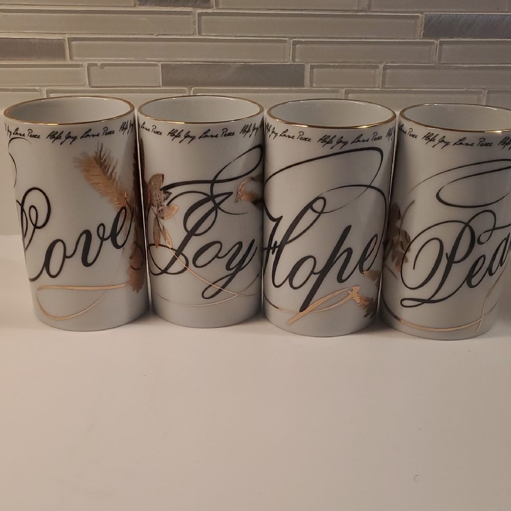 Love, Joy, Hope, Peace Mugs Set